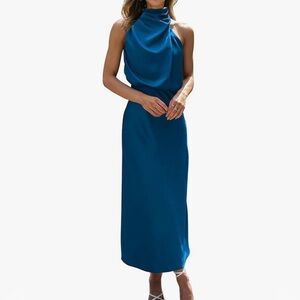 Mock Neck Satin Dress - NWT